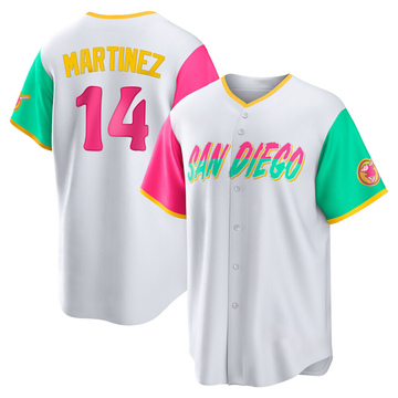 CARMELO MARTINEZ  San Diego Padres 1984 Away Majestic Throwback Baseball  Jersey