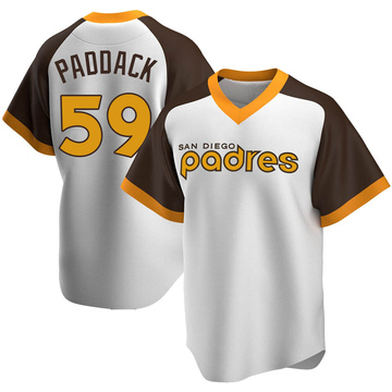 SAN DIEGO PADRES- CHRIS PADDACK AUTOGRAPH PINSTRIPE HOME #59 SHERIFF JERSEY  JSA