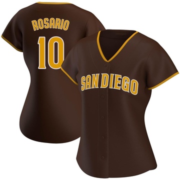 Men's Eguy Rosario San Diego Padres Authentic White /Brown Home Jersey