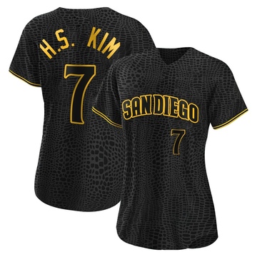 Men's Ha-Seong Kim San Diego Padres Replica Black Golden Alternate Jersey