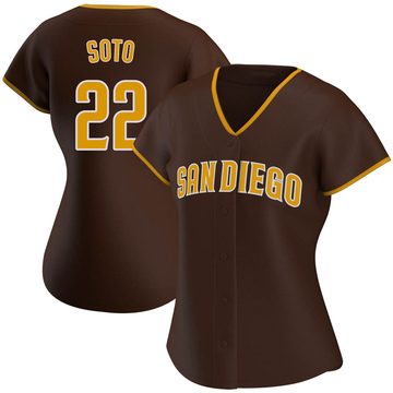 Women's Nike Juan Soto White/Brown San Diego Padres Home Replica Player Jersey, M