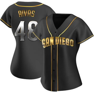 Replica Webster Rivas Women's San Diego Padres Black Golden Alternate Jersey